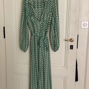 Zara Green Print Midi Dress